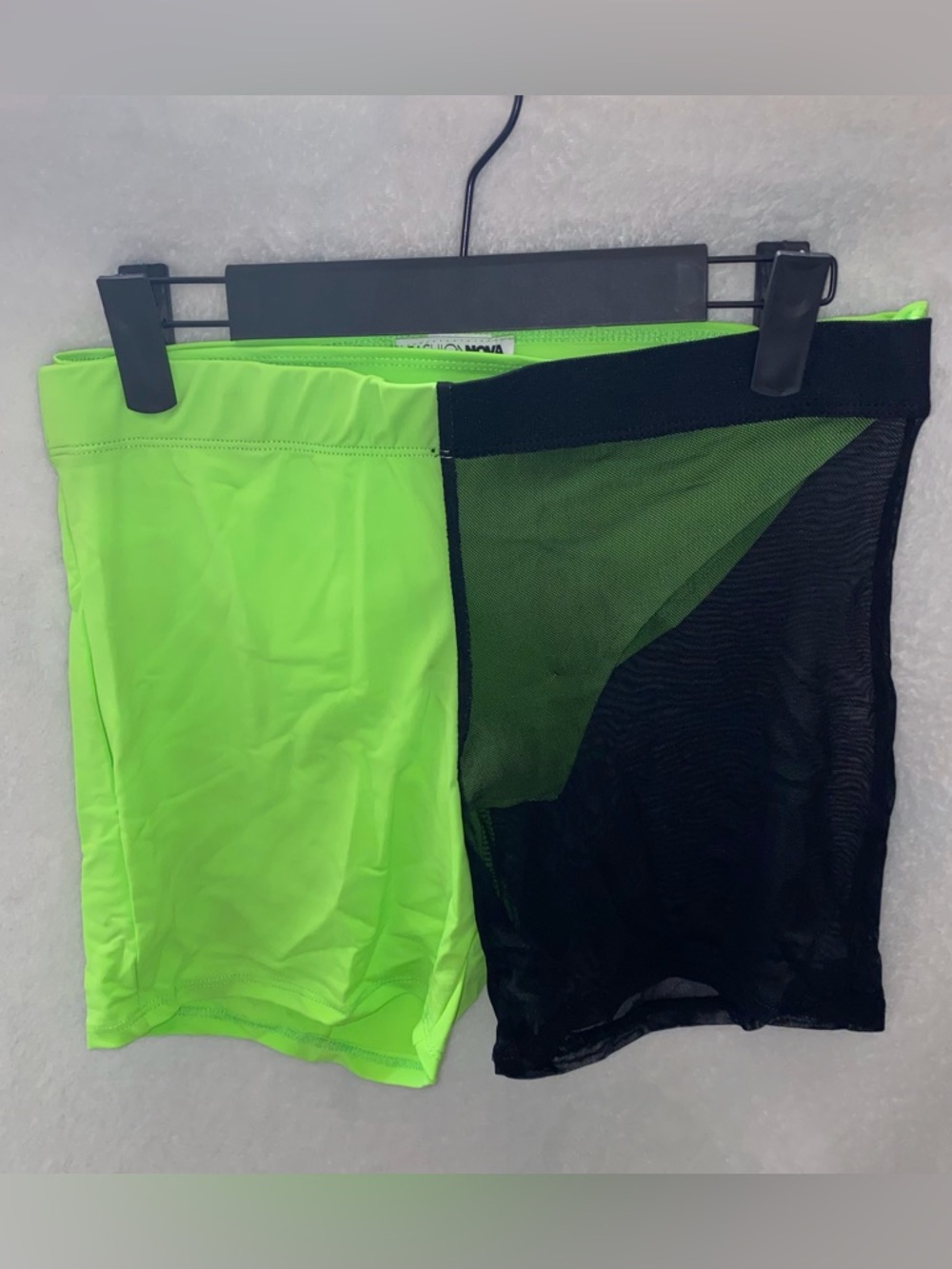 Fashion Nova Neon Green Came To Play Mesh Shorts Size L